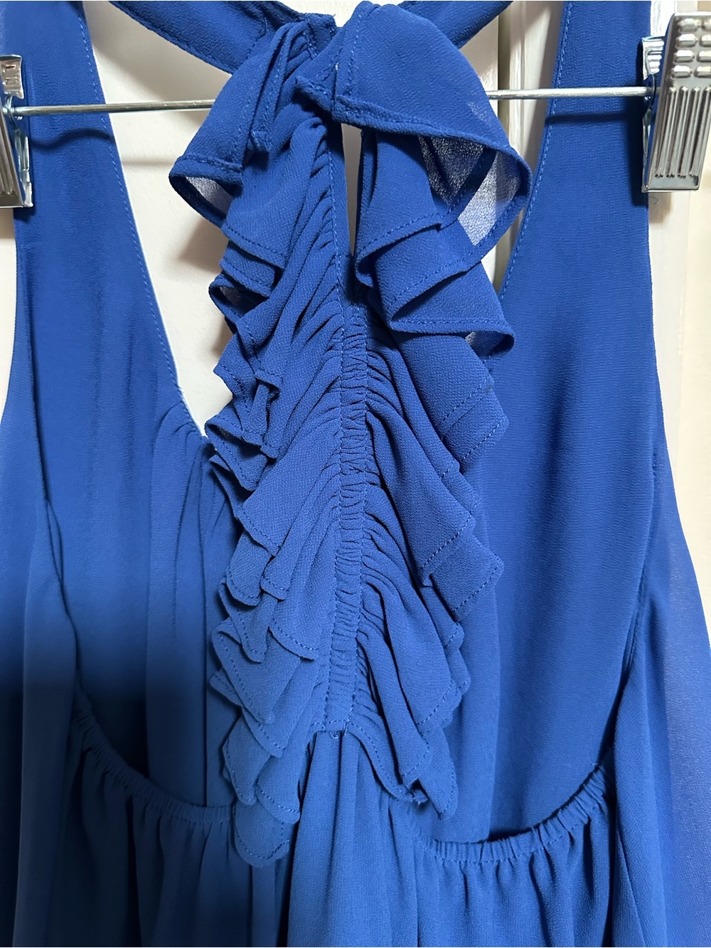 Royal Blue Ruffle-Back Chiffon Cami - Women - Picture 2 of 4